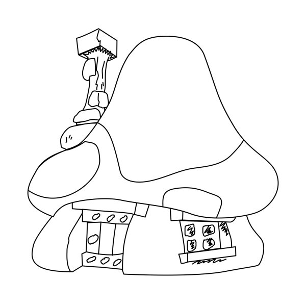 Домики смурфиков раскраска