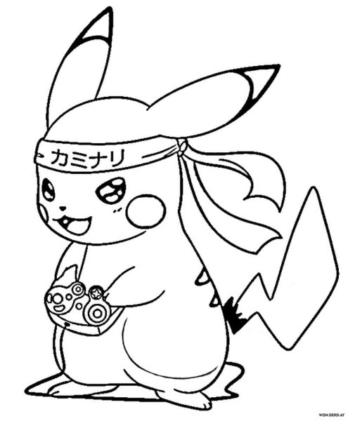 Раскраска Пикачу Наруто