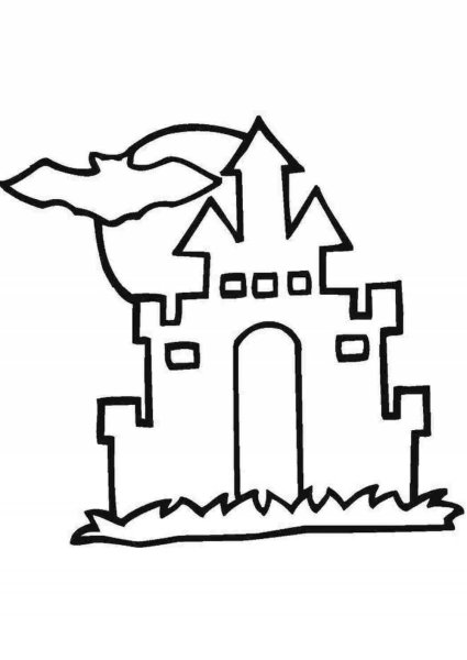 Раскраска Хэллоуин замок