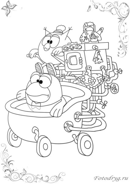 Дом Совуньи из смешариков раскраска