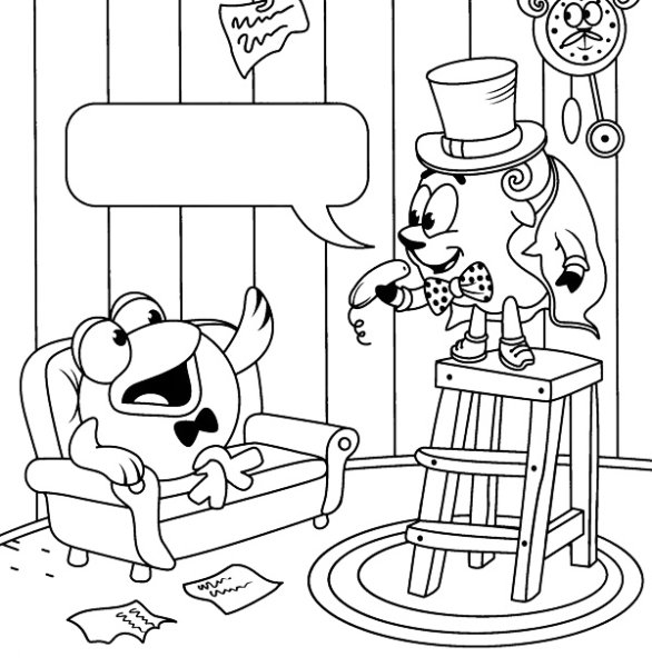 Раскраски Смешарики комнаты