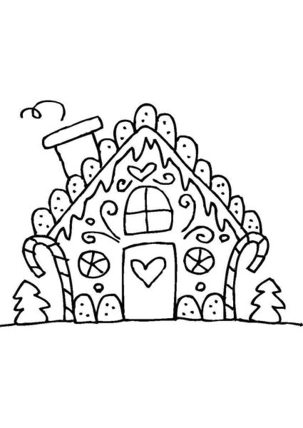 Раскраска "Пряничный домик"