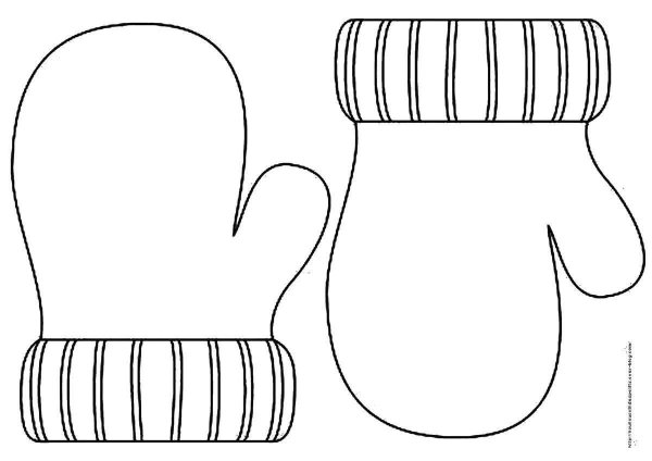 Варежки раскраска для детей