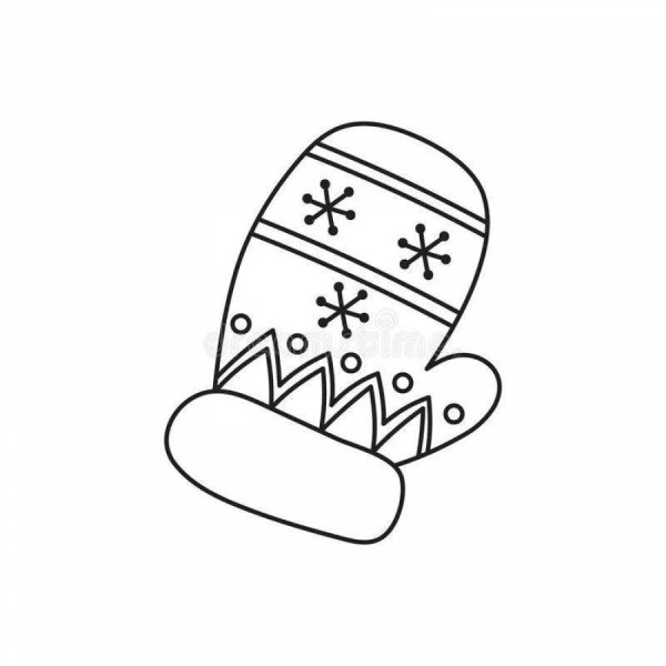 Варежка с орнаментом для рисования