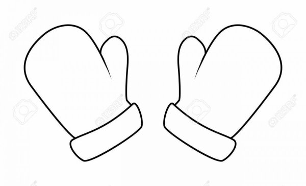 Варежка раскраска для детей