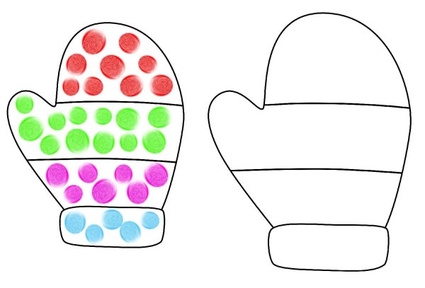 Варежки раскраска