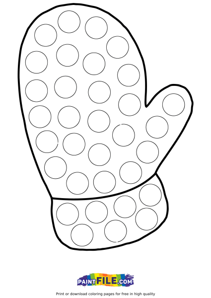 Рукавичка раскраска для малышей