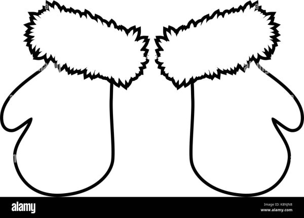 Рукавичка Деда Мороза раскраска для детей