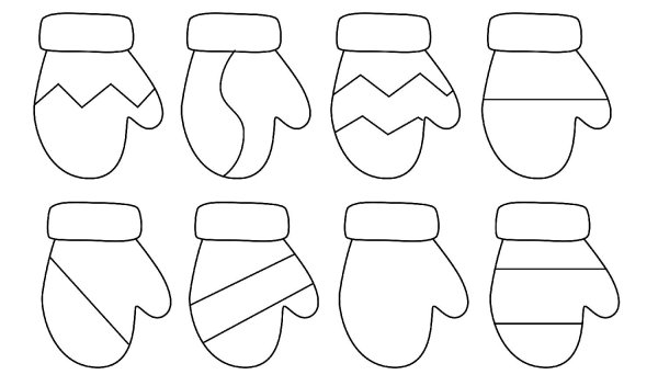 Варежки раскраска