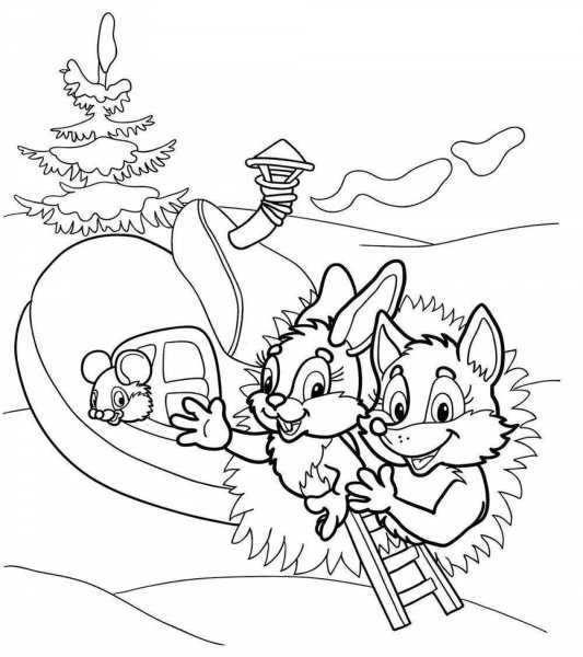 Сказка рукавичка раскраска