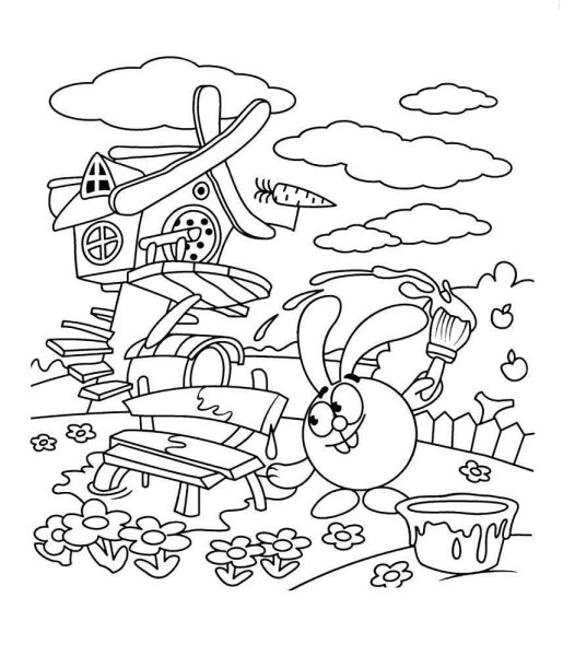 Раскраска Смешарики Крош