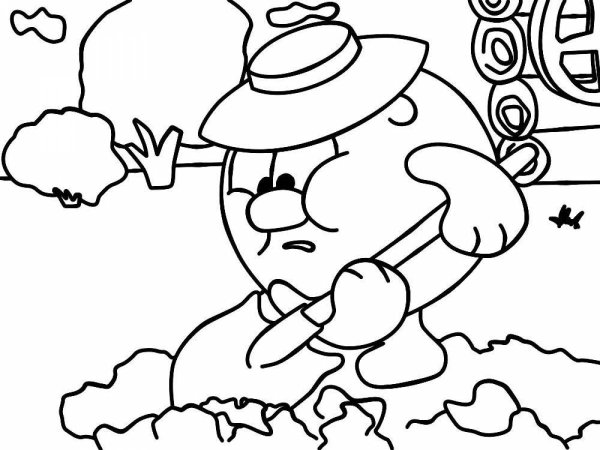 Смешарики раскраска Копатыч