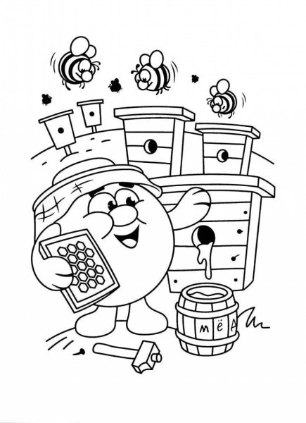 Смешарики Копатыч и пчелы