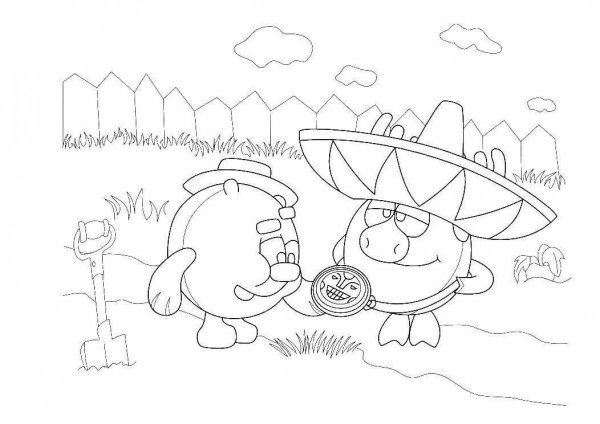 Смешарики раскраска Лосяш