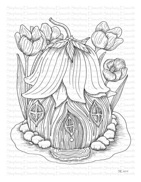 Домик феи раскраска