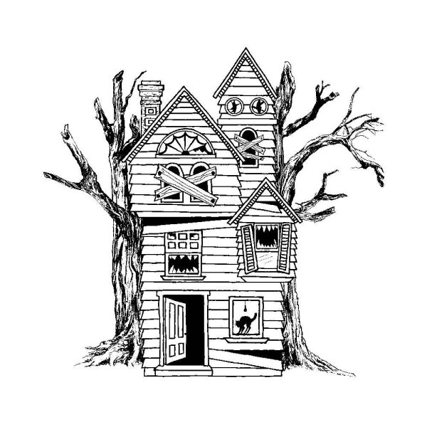 Старый дом раскраска