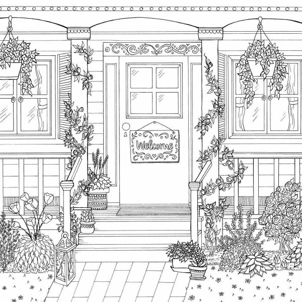 Раскраска антистресс интерьер