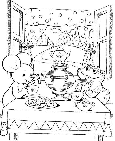 Теремок раскраска для детей