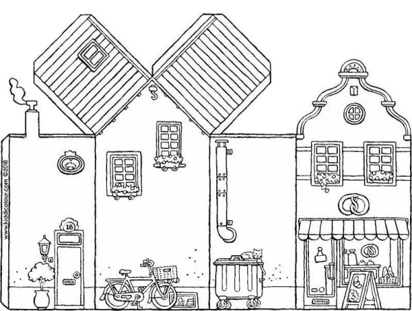 Раскраски для бумажного кукольного домика