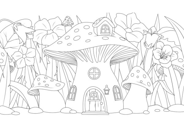 Дом гриб раскраска