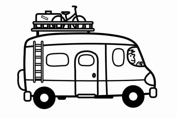 Фургон раскраска для детей