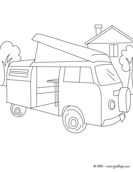 Раскраска дом на колесах