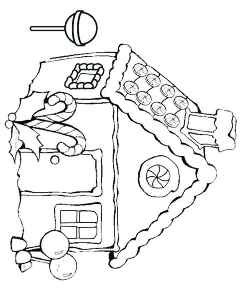 Домик из сладостей раскраска