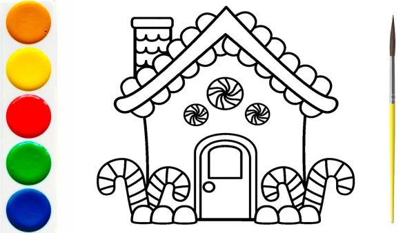 Раскраска "Пряничный домик"