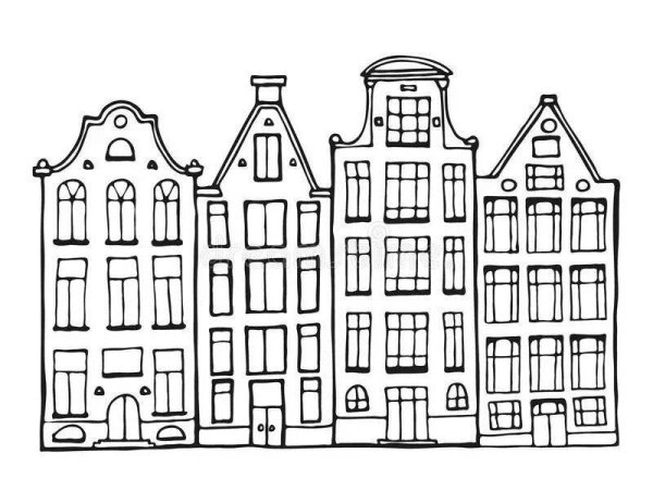 Контуры городских домов