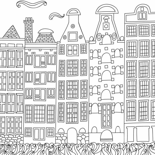 Голландские домики раскраска