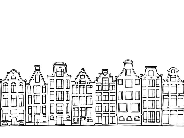 Голландские домики трафарет