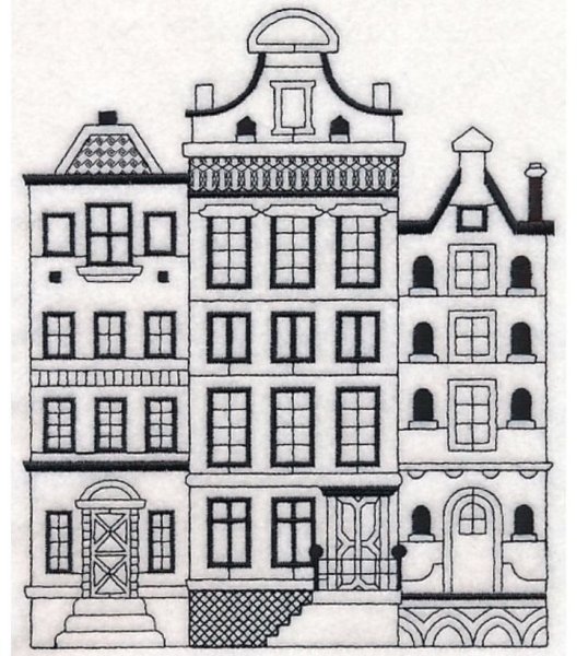 Голландские домики трафарет