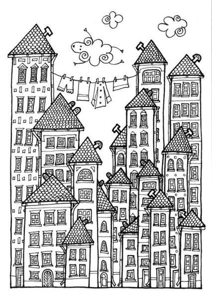 Орнамент из домиков