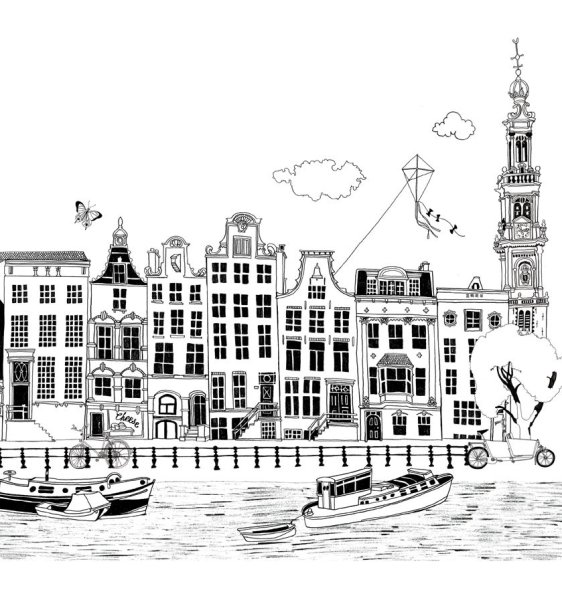 Кейзерсграхт Амстердам рисунок