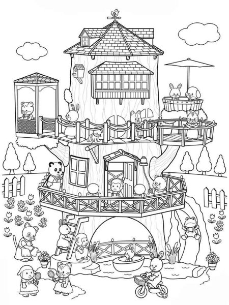 Раскраска Сильвания Фэмили домик
