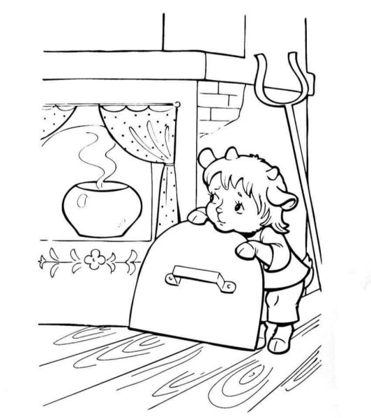 Раскраска козлята из сказки волк и семеро козлят