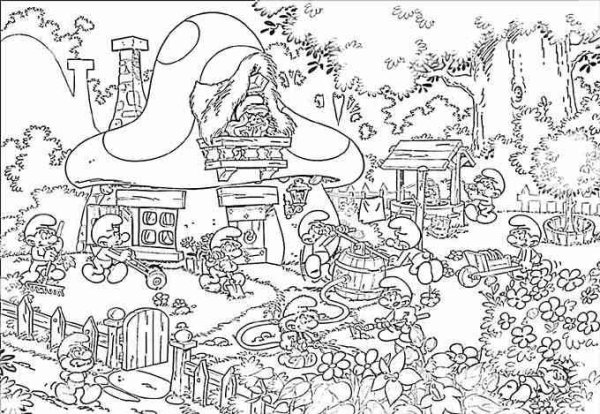 В деревне. Раскраска