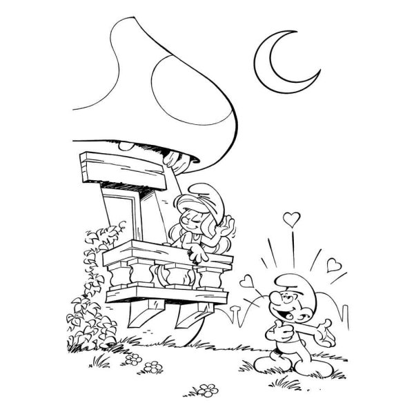 Раскраски для детей Смурфики