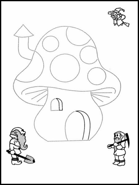 Гномик штриховка для детей