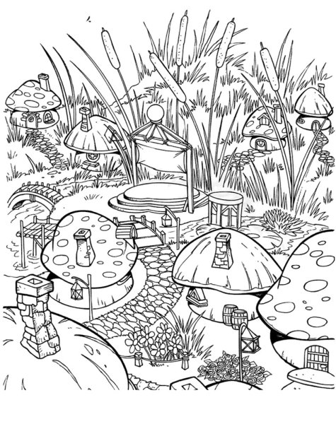 В деревне. Раскраска