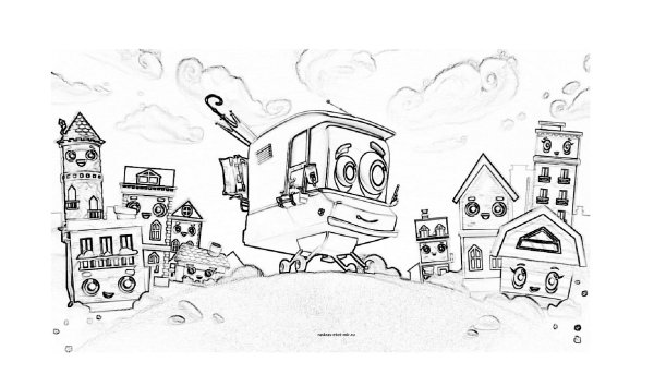 Домик на колесах раскраска