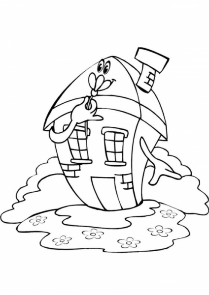 Сказочный домик раскраска для детей