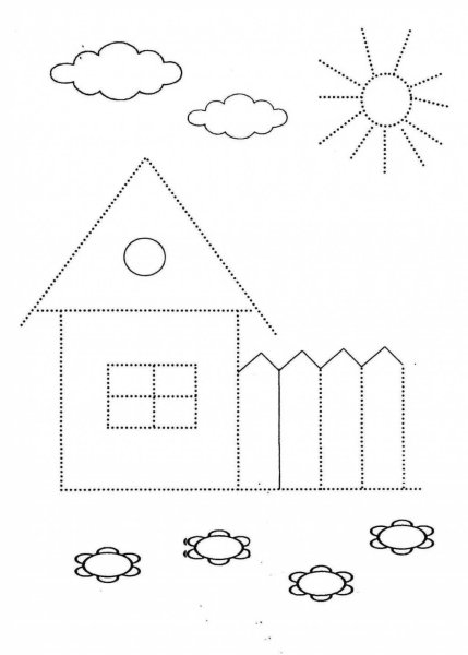 Рисование по точкам домик
