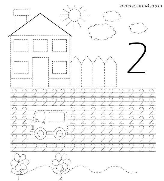 Прописи для дошкольников 5-6 лет цифра 2