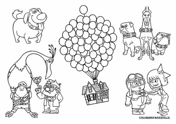 Раскраска вверх мультфильм