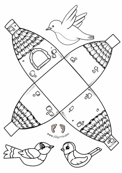 Раскраска поделка из бумаги