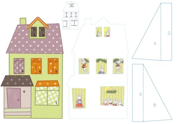 Объемные бумажные домики