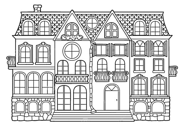 Дом для кукол раскраска