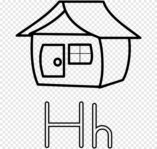 Домик раскраска для малышей