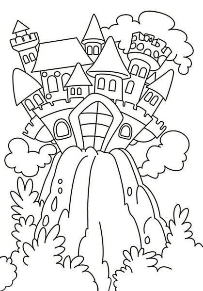 Волшебный замок раскраска